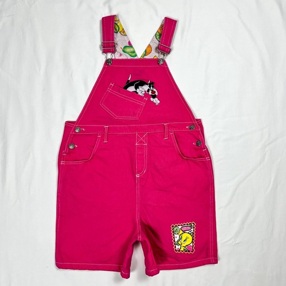 Vintage Looney Tunes Shortall Denim Overalls - Picture 5 of 7